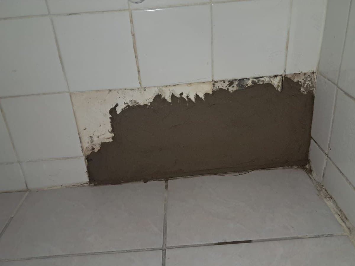 Ceiling repair after a water leak was fixed