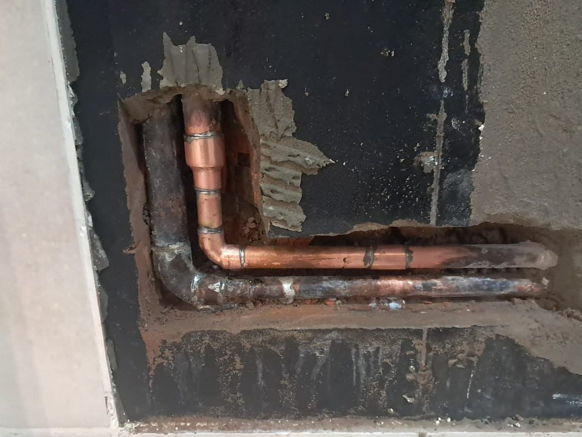 New copper pipework fitted in a roof space