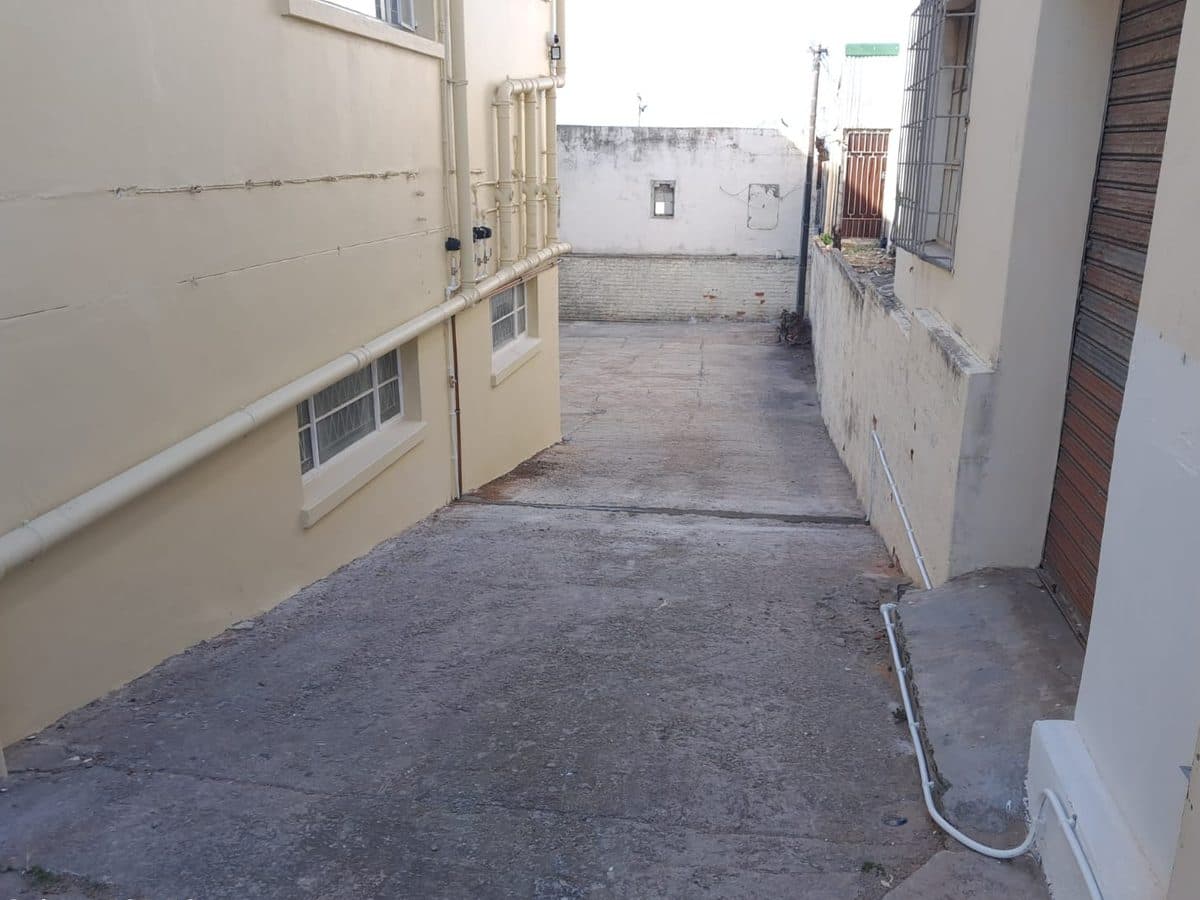Service alley between buildings at a complex