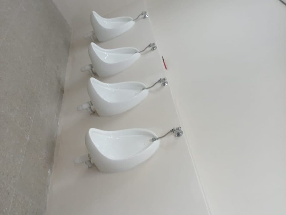 Urinals installed in a new ablution block