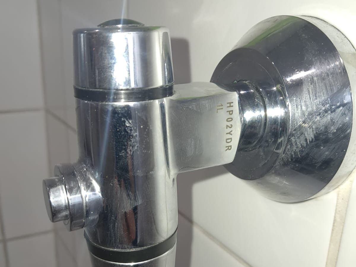 Brass valve and fitting installed on a water line